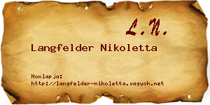 Langfelder Nikoletta névjegykártya