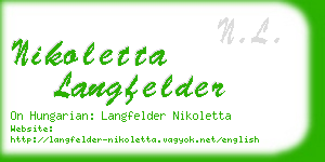 nikoletta langfelder business card